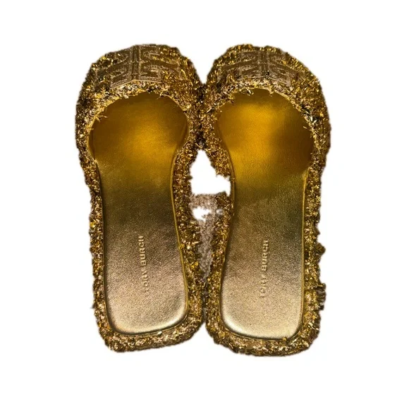 Tory Burch Metallic Gold Fringe Sandals - Picture 6 of 10